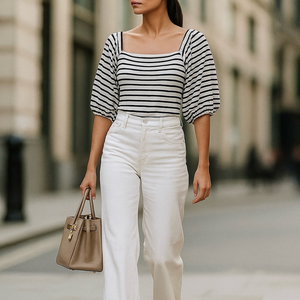 Maurice’s | Black and White Striped Top Women’s Size Medium